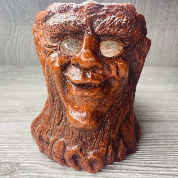 Vintage Matchless Candle Holder Sculpted Clay Tree Face 1975 Jason Christoble - Picture 16 of 16